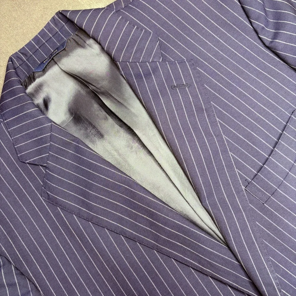 Brooks Brothers Blazer Mens 44L Navy Pinstripe 1818 Regent Sport Coat Wool Italy
